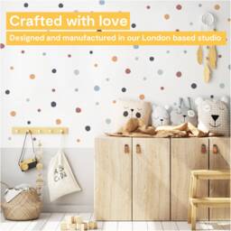 Boho Polka Dot Wall Decals - Fabric Peel & Stick Stickers For Kids Bedroom, Nursery Playroom - thumbnail 2