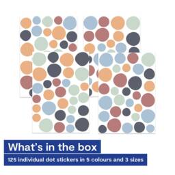 Boho Polka Dot Wall Decals - Fabric Peel & Stick Stickers For Kids Bedroom, Nursery Playroom - thumbnail 4