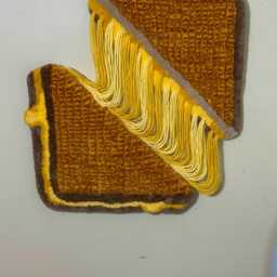 Tufted Grilled Cheese Wall Hanging Art, Food Art - thumbnail 2