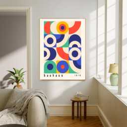 Bauhaus Art Print, Poster, Print Colourful Boho Wall Midcentury Modern Geometric Modernist Art, Minimalist - thumbnail 2