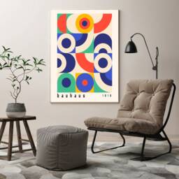 Bauhaus Art Print, Poster, Print Colourful Boho Wall Midcentury Modern Geometric Modernist Art, Minimalist - thumbnail 3