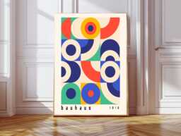 Bauhaus Art Print, Poster, Print Colourful Boho Wall Midcentury Modern Geometric Modernist Art, Minimalist - thumbnail 1