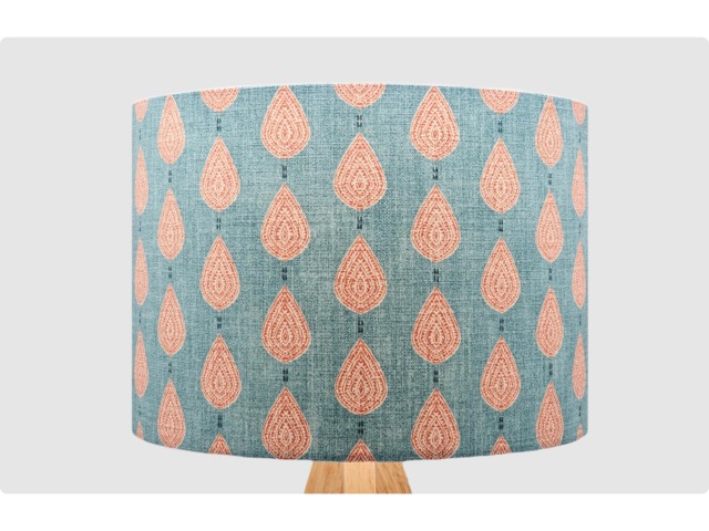 Blue Orange Raindrop Lampshade, Table Floor Lamp/Ceiling Pendant Small Medium Large 15cm 20cm 25cm 30cm 35cm 40cm Fabric Drum Light Shade - image 1