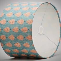 Blue Orange Raindrop Lampshade, Table Floor Lamp/Ceiling Pendant Small Medium Large 15cm 20cm 25cm 30cm 35cm 40cm Fabric Drum Light Shade - thumbnail 3