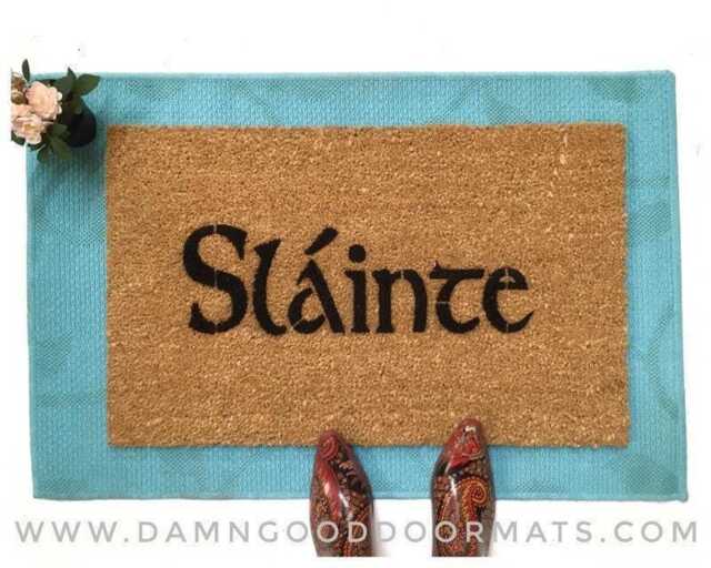 Irish Sl??inte Doormat Eco-Friendly Outdoor Welcome Mat - Coir Rubber - image 1