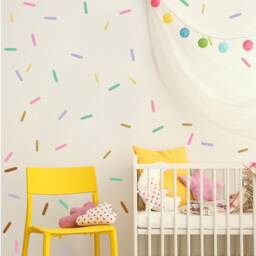 Sprinkles Wall Decals, Confetti Decal, Stickers, Nursery Girl Decor, Sprinkle Strips Decals, 96 Decals 46Nw - thumbnail 3