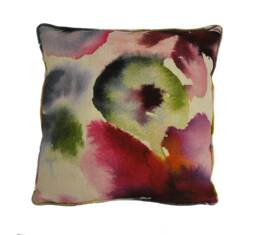 Harlequin - Flores Fuchsia/Zest Azure Abstract Watercolour Floral Cushion Cover Handmade Throw Pillow Designer Home Decor - thumbnail 1