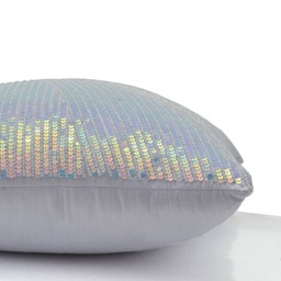Sequin Pillow, Liquid Metal Sparkling White Pillow Cover, Rainbow Decorative Available in Multiple Sizes - thumbnail 4