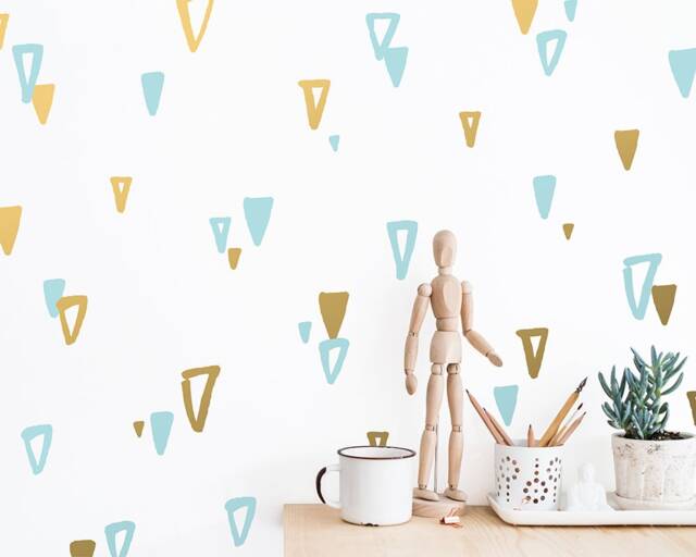 Sketched Triangle Wall Decals - Scandinavian Style Decals, Vinyl Minimalist Geometric Stickers - image 1