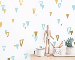 Sketched Triangle Wall Decals - Scandinavian Style Decals, Vinyl Minimalist Geometric Stickers - thumbnail 1