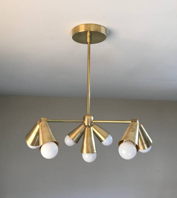 Selene Mid Century Modern Industrial 7 Lightgeometric Sputnik Chandelier - image 1