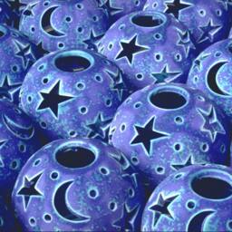 stars Moon Lantern, Blue Purple Candileria???, Celestial Luminary, Handmade Ceramic Candle Holder Made To Order - thumbnail 2