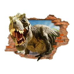 116 Wall Decal T-Rex Tyrannosaurus Rex Dinosaur - Hole in The Children's Room Mural Sticker Decor Teenager - thumbnail 1