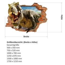 116 Wall Decal T-Rex Tyrannosaurus Rex Dinosaur - Hole in The Children's Room Mural Sticker Decor Teenager - thumbnail 3