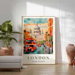 London Travel Poster UK City Wall Art Print - thumbnail 3