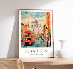 London Travel Poster UK City Wall Art Print - thumbnail 1
