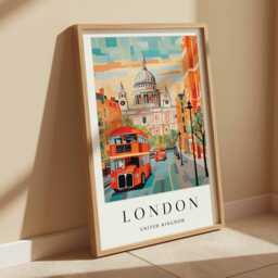 London Travel Poster UK City Wall Art Print - thumbnail 2