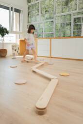 Wooden Montessori Balance Beam Set For Kids & Toddlers, Path, Gymnastic Beam Beam, Board, Kids - thumbnail 1