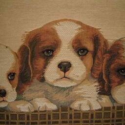 Spaniel Puppies Woven Tapestry Cushion Cover Sham - thumbnail 2