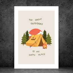 The Great Outdoors - Wall Print Abstract Nature Art Positive Quote Gift Idea Bespoke Poster A5 A4 A3 Framed Or Unframed - thumbnail 3