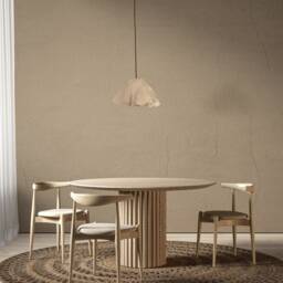 Handmade Ceramic Pendant Lamp Beige Spotted Flower Chandelier - thumbnail 2