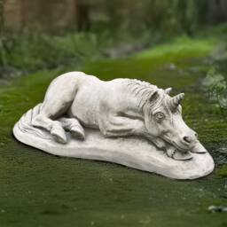 Concrete Lying Unicorn Sculpture Stone Fantasy Animal Statue Handmade Patio Figure Cement Decor Lawn Garden Art Gift
