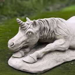 Relaxing Unicorn Sculpture Stone Statue Concrete Horse Figurine Cement Animal Ornament Unicorn Lover Gift Lawn Yard Art - thumbnail 2
