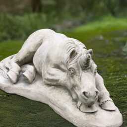 Relaxing Unicorn Sculpture Stone Statue Concrete Horse Figurine Cement Animal Ornament Unicorn Lover Gift Lawn Yard Art - thumbnail 3