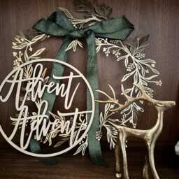 Advent Wooden Lettering - Christmas Decoration Simple Sign For Wreaths, Doors & Wreaths - thumbnail 3