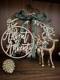 Advent Wooden Lettering - Christmas Decoration Simple Sign For Wreaths, Doors & Wreaths