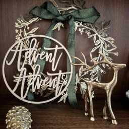Advent Wooden Lettering - Christmas Decoration Simple Sign For Wreaths, Doors & Wreaths - thumbnail 4