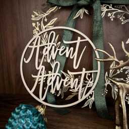 Advent Wooden Lettering - Christmas Decoration Simple Sign For Wreaths, Doors & Wreaths - thumbnail 2