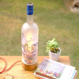 Large Grey Goose 1.75 Litre Bottle Table Lamp Light With UK - North American Eu Plug - 110- 240V - thumbnail 2