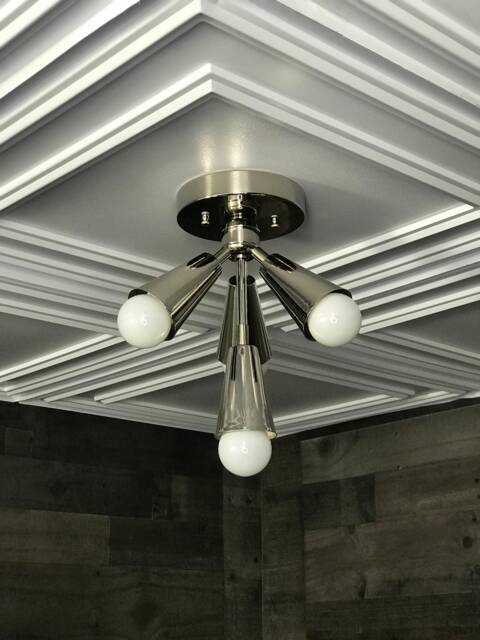 In Stock - Ships On The Same Day Cronus Modern 4 Cone Light Mid Century Semi Flush - image 1