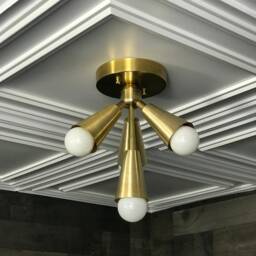 In Stock - Ships On The Same Day Cronus Modern 4 Cone Light Mid Century Semi Flush - thumbnail 2