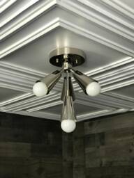 In Stock - Ships On The Same Day Cronus Modern 4 Cone Light Mid Century Semi Flush