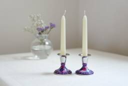 Candle Holders, Table Decoration, Bat Mitzvah Gift, Judaica, Shabbat Candlesticks, Jewish Wedding Gift, Candlestick, Centerpiece - thumbnail 1