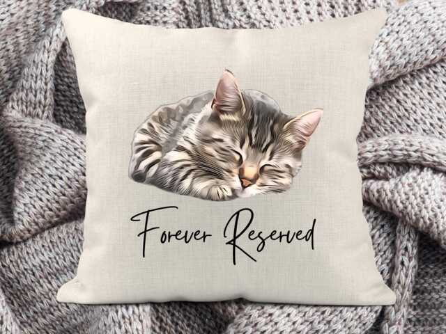 Forever Reserved Pet Portrait Memorial Cushion, Gift, Dog Remembrance Cushion - image 1