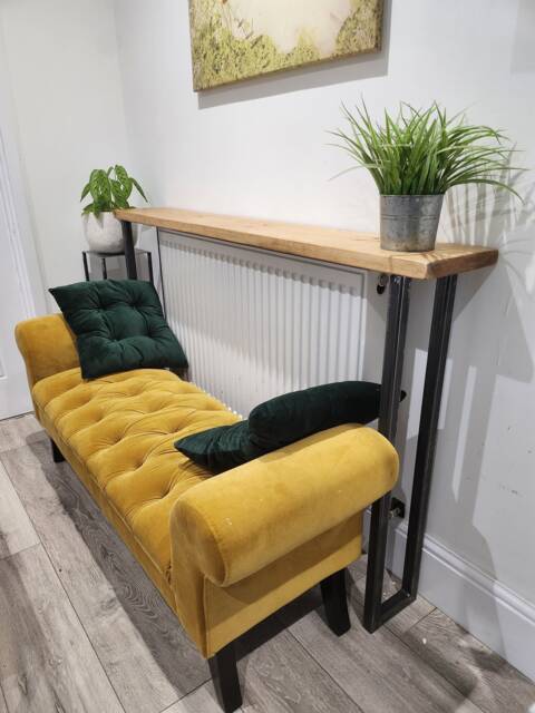 Rustic Radiator Cover With Industrail Steel Legs - Consol Table Next Day Dispatch - image 1