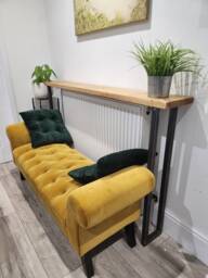 Rustic Radiator Cover With Industrail Steel Legs - Consol Table Next Day Dispatch - thumbnail 1