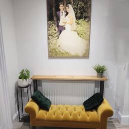 Rustic Radiator Cover With Industrail Steel Legs - Consol Table Next Day Dispatch - thumbnail 3