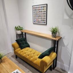 Rustic Radiator Cover With Industrail Steel Legs - Consol Table Next Day Dispatch - thumbnail 2