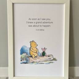 Set Of 3 Winnie The Pooh Print - Nursery New Baby Girl Gift Quote Print Baby - thumbnail 3
