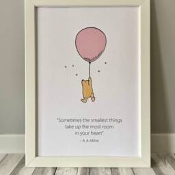 Set Of 3 Winnie The Pooh Print - Nursery New Baby Girl Gift Quote Print Baby - thumbnail 2