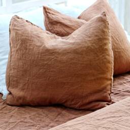 Tobacco Linen Pillowcase Set Envelope Pillow Covers, Set Of 2 - thumbnail 2