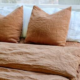 Tobacco Linen Pillowcase Set Envelope Pillow Covers, Set Of 2 - thumbnail 3