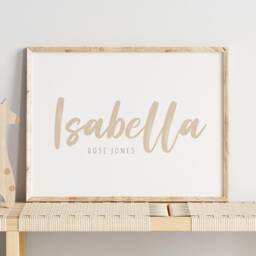 Personalised Baby Name Print - Custom Wall Art Boho Nursery Home Decor New Gift Girl Boy Unframed - thumbnail 3