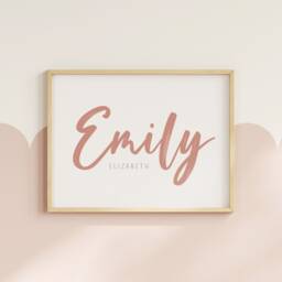 Personalised Baby Name Print - Custom Wall Art Boho Nursery Home Decor New Gift Girl Boy Unframed - thumbnail 2