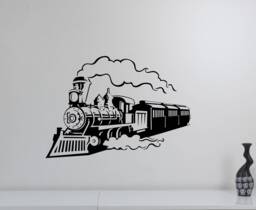 Train Wall Decal Vinyl Sticker Locomotive Poster Travel Art Steam Decorations Home Kids Room Bedroom Nursery Decor Lt3 - thumbnail 1