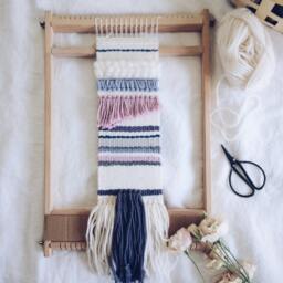 Lavender Field Wall Hanging/ Woven Art Tapestry/ Nursery Room/ Baby Shower /Pastel Colours - thumbnail 3